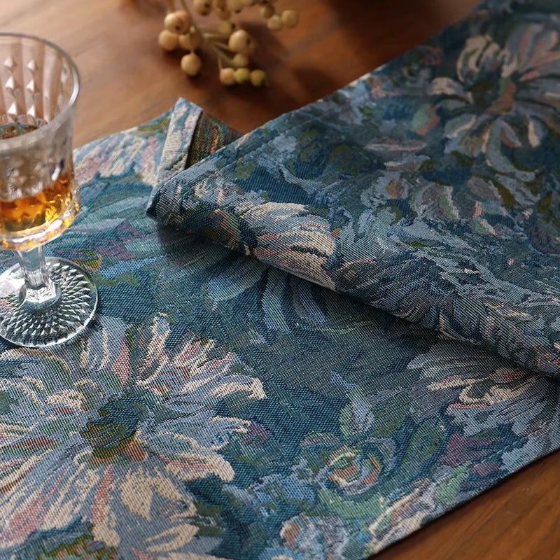 Bluejw High Quality Floral Table Runner Jacquard Monet Gardens Tablecloths and Table Runners for Parties - Image 4